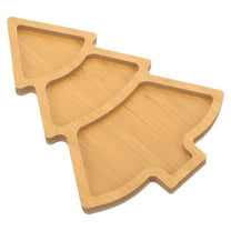 OUNONA Wooden Christmas Tree Shaped Tray Perfect for Festive Snack Sharing