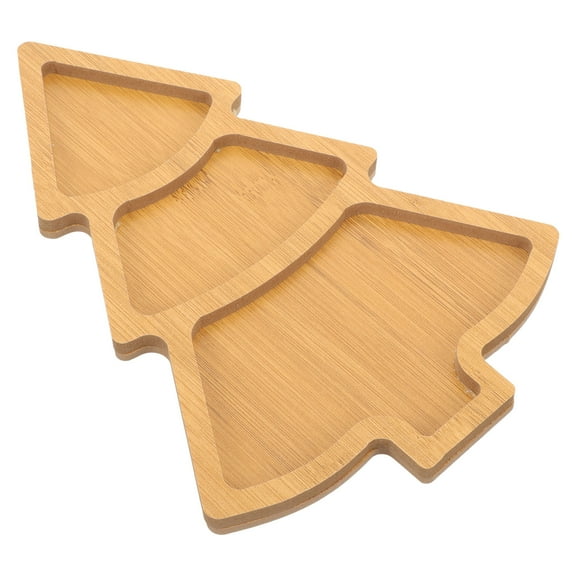 OUNONA Wooden Christmas Tree Shaped Tray Perfect for Festive Snack Sharing