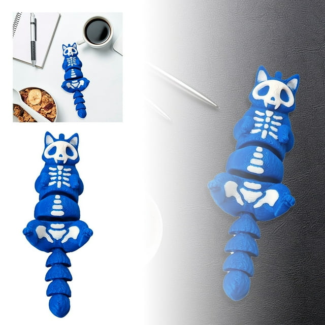 Hbdhejl 3D Printed Skeleton Cat Keychain Cute Unique Halloween Themed For Cat Lovers