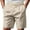 Khaki, variant on YYDGH Men's Linen Shorts Pleated Business Casual Dress Shorts 7 Inch Drawstring Elastic Waist Summer Beach Lightweight Shorts with Pockets