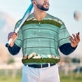 thumbnail image 4 of Fotbe Wood Grain Baseball Jersey Shirt for Men and Women, Casual Short Sleeves Button Down T-Shirt-Small, 4 of 9
