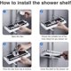 thumbnail image 3 of Estante de ducha para barra de ducha sin taladrar, estante de baño, organizador de ducha con bucle para cabezal de ducha y gancho para barra de ducha de 21 mm-25 mm – Juego de 2, 3 of 5