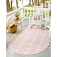 thumbnail image 5 of Unique Loom Outdoor Coastal Collection Area Rug - Ahoy (3' 1" x 5' 3" Oval Pink/Ivory), 5 of 8