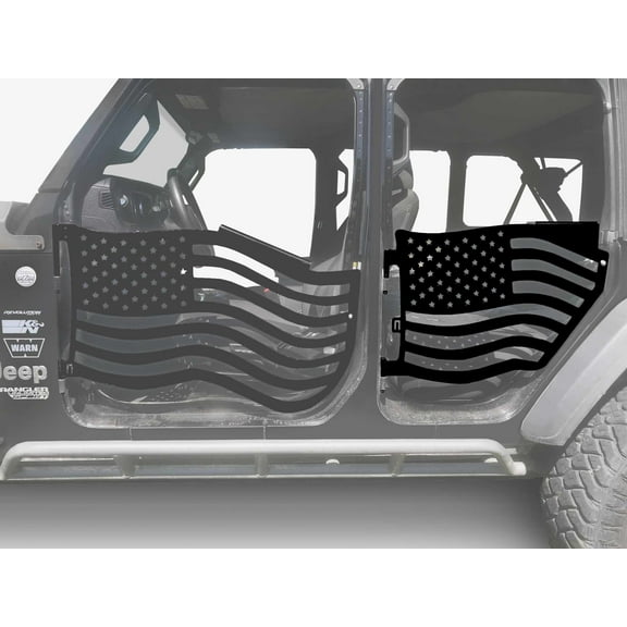 Steinjäger Doors Gladiator JT 2019 to Present Trail, American Flag Design American Flag Black