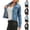Black, variant on Women's Denim Jackets Cropped Long Sleeve Basic Button Down Crop Jean Shacket with Pockets Black S
