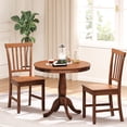 thumbnail image 2 of Gymax 3-Piece Dining Kitchen Table Dining Set Mid-Century Round WoodenTable & 2 Chairs, 2 of 9