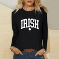 thumbnail image 2 of SNKSDGM T-Shirts à Manches Longues en Coton pour Femmes Chandail en Molleton Graphique de la Saint-Patrick Décontracté TG, 2 of 5