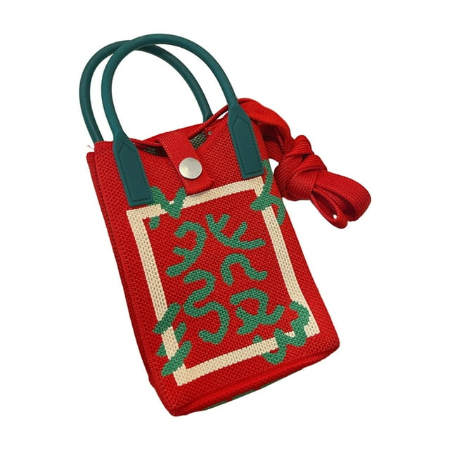 Mini bolso para teléfono móvil, bolso cruzado navideño, bolso de cosméticos, bolso de mano, lindo bolso de hombro, para acampar al aire