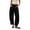 62# Black, variant on Womens Wide Leg Barrel Pants Casual Elastic Waist Linen Cropped Harem Pants Trouser with Pockets,Navy,S