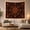 Brown Floral Mandala, variant on Symmetrical Floral Mandala on Dark Brown Background, Mystical Boho for Meditative Decor Enthusiasts, Ornate Wall Art, Housewarming Gift, Tapestry Wall Hanging for Bedroom and Living Room