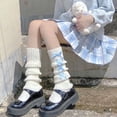 thumbnail image 2 of Wdgfv Kawaii Leg Warmers for Girls Women Leg Warmers Cute Leg Cover Bow Ball Knit Socks Light Blue One Size, 2 of 5