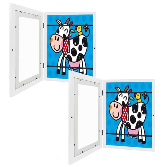 Kids Art Frame 12.99x9.52in Wooden Wall Frame for Photos and Artwork - Front Opening, A4 Size