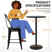 CL.HPAHKL 40 Inch Round Bistro Bar Table, Sturdy Cocktail Pub Table with Solid Top and Metal Base for Home and Kitchen Dining, Black