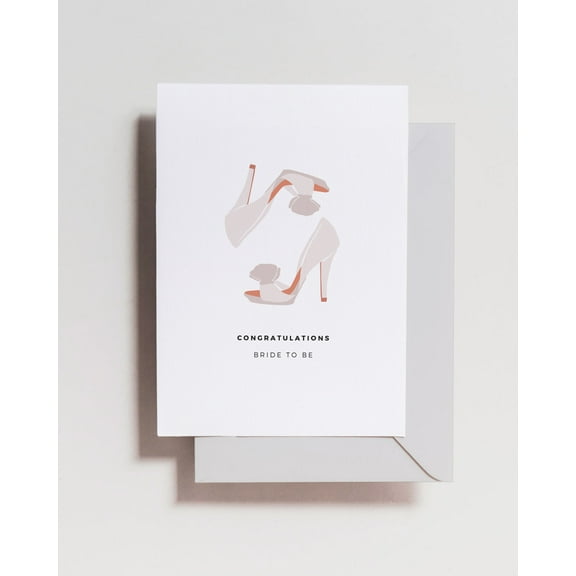 Congratulations Bride to Be Card – Elegant High Heel Design – Perfect for Bridal Showers, Engagements, or Weddings – Blank Inside with Envelope Included