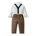 thumbnail image 5 of Toddler Boys Outfits Long Sleeve Shirt Tops Pants With Tie Child Kids Gentleman Party Dress Sets Clothing Sets for Boys Size 12-18 Months, 5 of 6