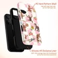 thumbnail image 4 of Cute Strawberry Curious Monkey Phone Case, Pink Gingham Picnic Protective Cover for 17 16 15 14 13 12 11 Pro Mini, 4 of 6