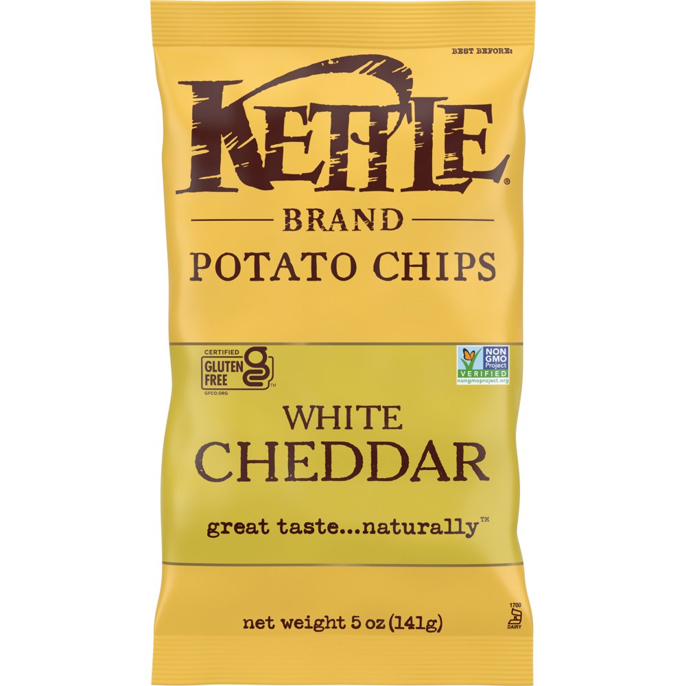Kettle Brand Kettle Brand Potato Chips, White Cheddar Kettle Chips, 5