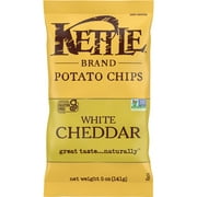 Kettle Brand Potato Chips, White Cheddar Kettle Chips, 5 oz