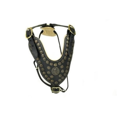 UPC 682017004532 product image for Dean & Tyler 682017004532 The Viking Brass Decorative Handle Leather Harness, Bl | upcitemdb.com