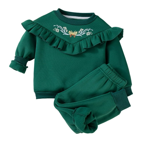 Caqnni Girl Outfits Girl Clothes Long Sleeve Tops Casual Pants Set Girl Clothing Fall Winter Outfit Toddler Gift 3 6 12 18 24 Months 2T 3T Outfits,2-3 Years
