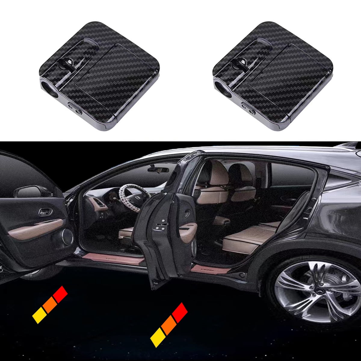 AJLOTMO Car Door Lights Logo Projector 2PCS Car Wireless Door