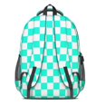 thumbnail image 3 of Blue and White Checkered Pattern Backpack for School, Cute School Bag with Adjustable Shoulder Straps and Padded Back, 16.9"x12.6"x5.9", 3 of 5