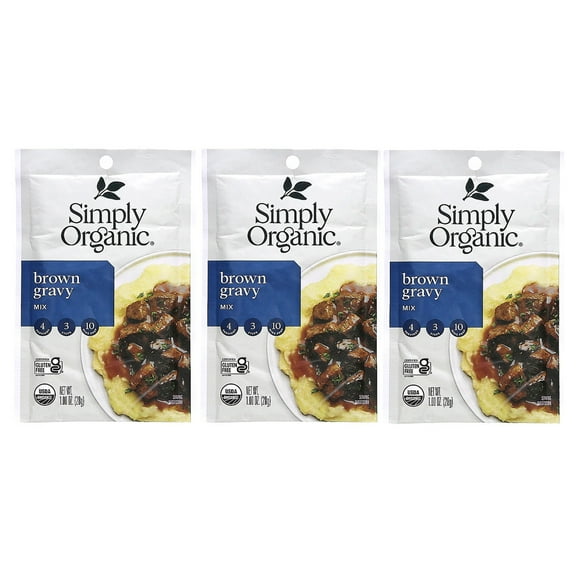 Simply Organic Brown Gravy Mix, 3 Pack, 1 oz (28 g) Each