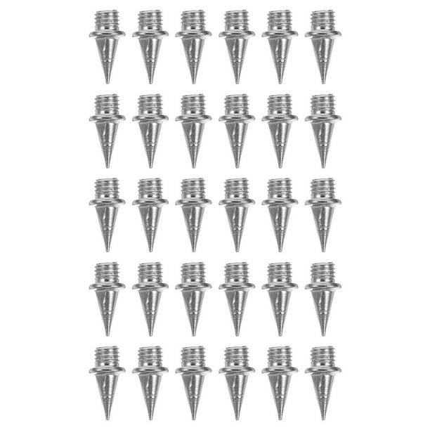 30 clavos metálicos para pista: clavos de acero de 9,5 mm de repuesto para zapatillas de sprint y atletismo. Mejoran el agarre.