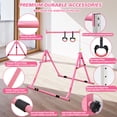thumbnail image 3 of XHYHWYD Gymnastics Bar Foldable Adjustable Height for Kids with Rings Pink, 3 of 8