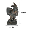thumbnail image 3 of Hiking Garden Gnome With Spade And Wicker Basket Bag Floral Planter Vase Statue, 3 of 11