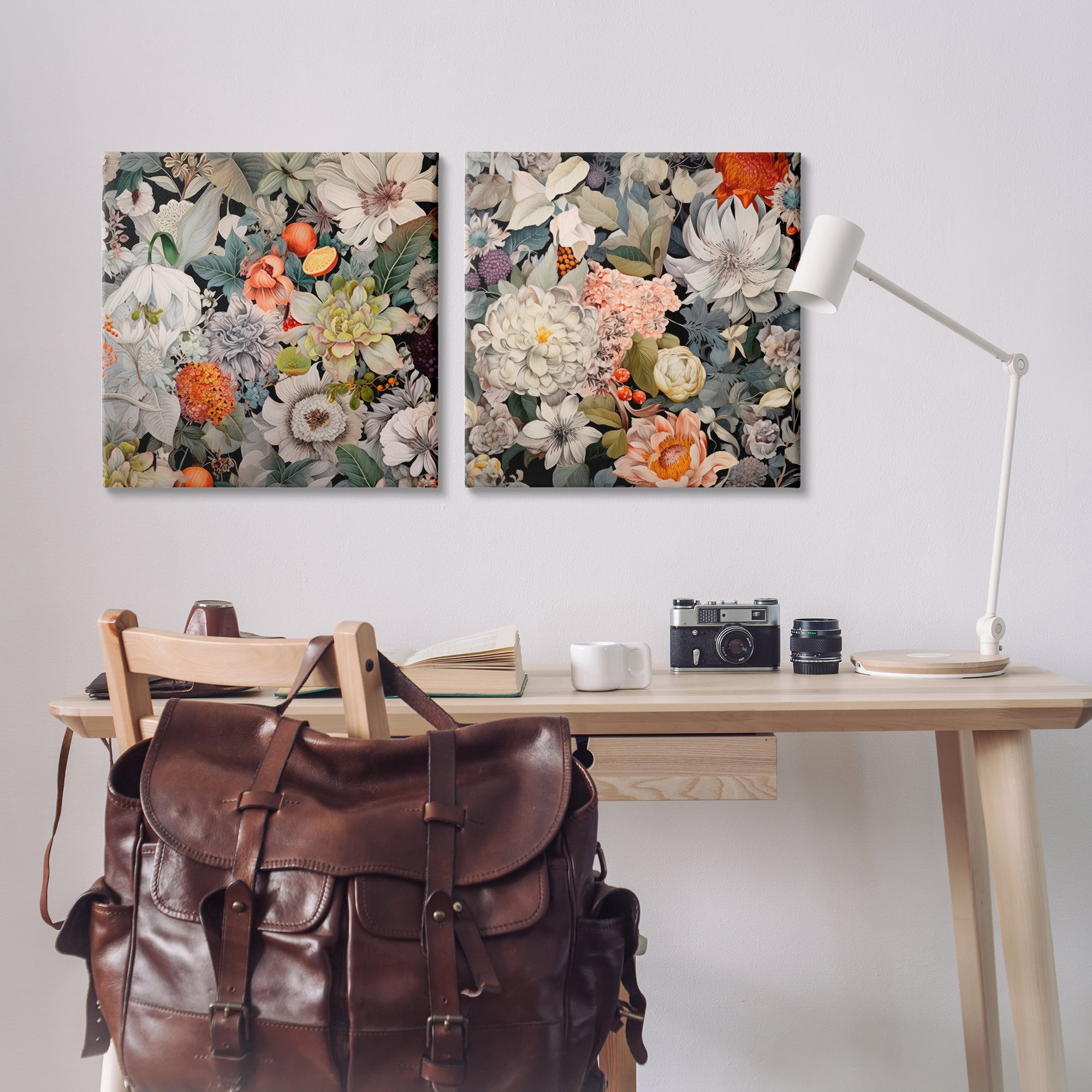 Stupell Industries Striking Botanical Floral Plants & Flowers Painting Wrapped Canvas Art Print Wall Art, 24 x 24, Set of 2