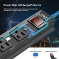 thumbnail image 4 of CRST Surge Protector Power Strip Mountable 6 Outlets Wide Spaced Socket with 45° Flat Plug Heavy Duty SJT 14AWG/3C 15Amp 10FT Extension Cord, 2100 Joules, 4 of 6