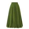 thumbnail image 5 of Efsteb Womens Skirts Elastic Waist Pleated Long Skirt Casual Fashion Spring Fall Solid Color Comfy Skirts (Army Green,M), 5 of 7