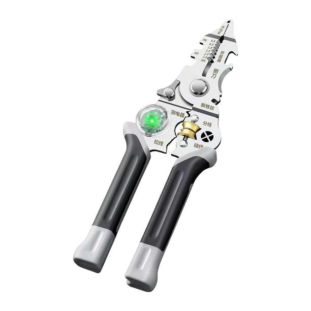Alicates pelacables, pinzas crimpadoras, tijeras para cables de prueba de voltaje, de cables para pelar de 26 AWG, bobinado, división y