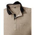 thumbnail image 5 of Domzest Mens Contrast Collar Polo Shirt Short Sleeve Button Up Golf Top with Placket Chest Pocket Khaki XL, 5 of 7