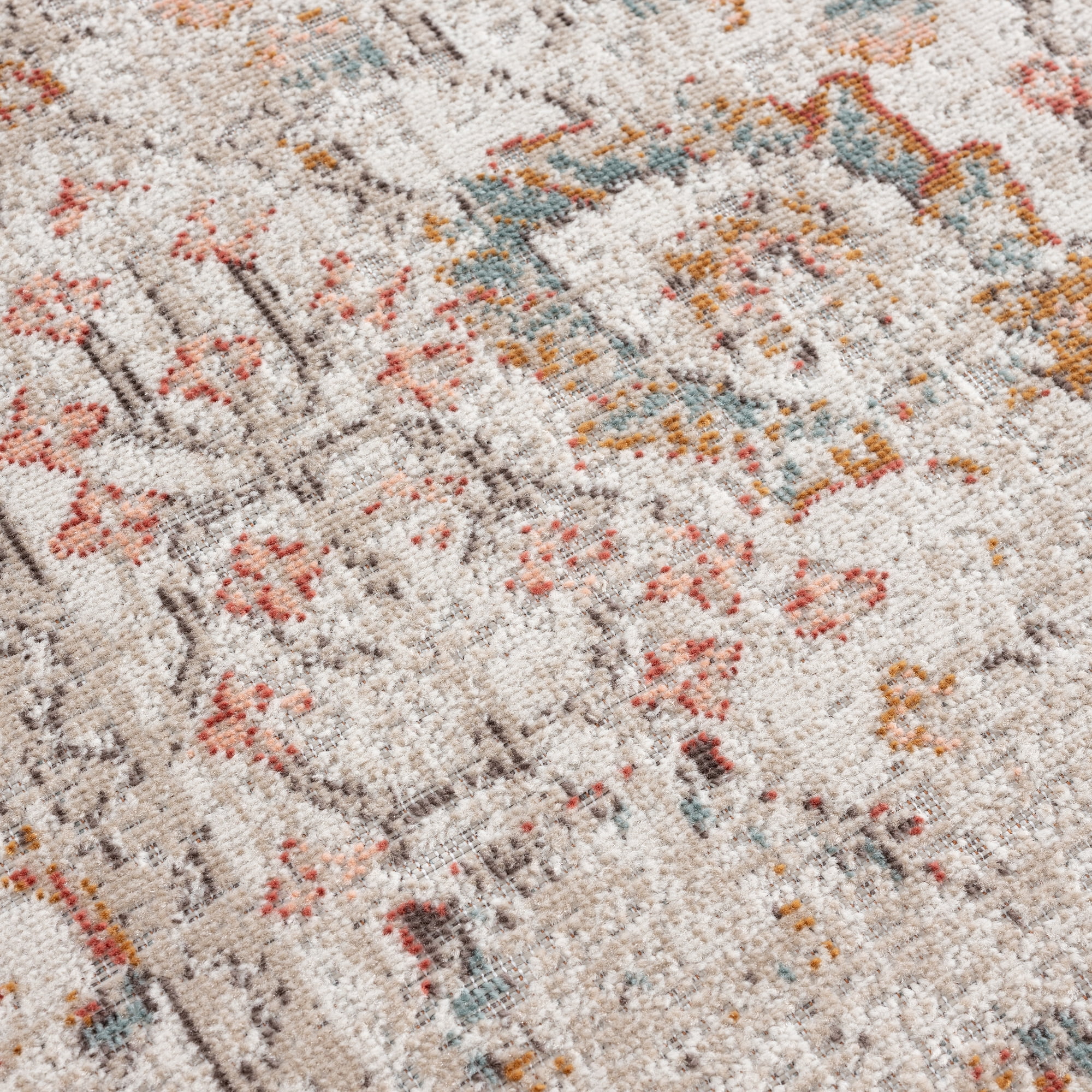 Ox Bay Blake 5'3" x 7'10" Beige/Blue Traditional Durable Performance Indoor/Outdoor Area Rug