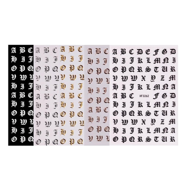 5 hojas autoadhesivas manicura uñas pegatinas letras calcomanías para Zulema Etiquetas engomadas del arte del clavo 3D
