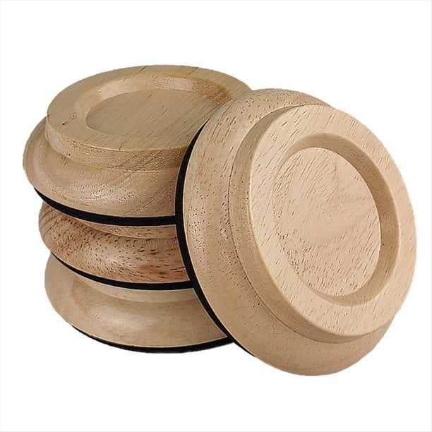 4 piezas de ruedas de piano verticales de madera maciza con almohadillas de fieltro antideslizantes y antirruido, protectores para suelos de madera.