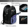 thumbnail image 4 of Pofeuu starry sky Skull flower Print Storage Laptop Backpack with USB Charging Port[Water Resistant] College Computer Bookbag Fits, 4 of 7