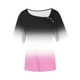 thumbnail image 7 of Xdegoge Summer Tops for Women Under 10 Plus Size Tees Short Sleeve V Neck T Shirt Fashion Gradient Printed Summer Tunic Tops Loose Fit Casual Blouses Previous Orders of The Week, 7 of 7