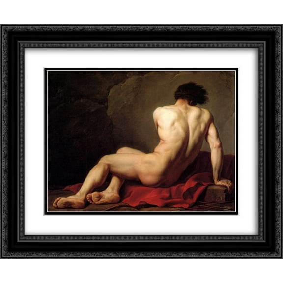 Jacques Louis David 2x Matted 24x20 Black Ornate Framed Art Print 'Patrocles '