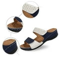 thumbnail image 5 of Women Slipper Open Toe Stylish Women'S Slipper With Rhinestone Design Casual Everyday Wear Perfect Summer Outfits Exquisite Upper And Heel Construction Blue CN:39/US:7.5, 5 of 9