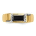 thumbnail image 4 of 14K Yellow Gold Ring Band Men's Onyx with & Diamond, 4 of 5