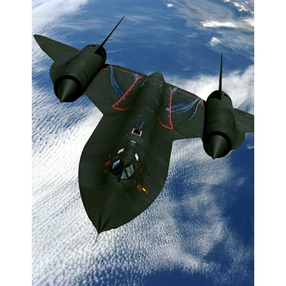 Sr71 Blackbird In Flight Metal Print 12in x 16in Print on Metal 12x16 Square Adults AB Posters