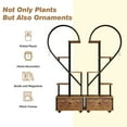 thumbnail image 3 of Walsport 6 Tier Plant Stand Indoor,Heart-Shape Plant Shelf with Drawer&Roller,Metal with Wood Plant Shelf for Home Decor,2pcs, 3 of 7