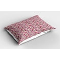 thumbnail image 2 of Ambesonne Peony Pillow Sham 2 Pack, Modernized Vibrant Floral, 26"x20", Pink Blush Grey, 2 of 3