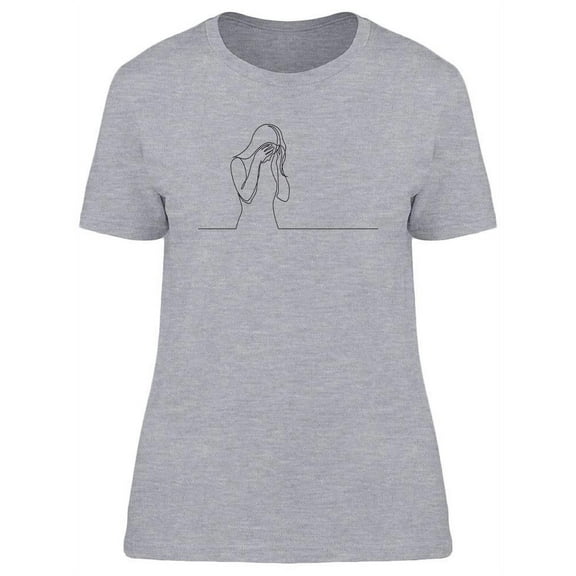 Woman Hiding Her Face T-Shirt Women -Image by Shutterstock, Female Large