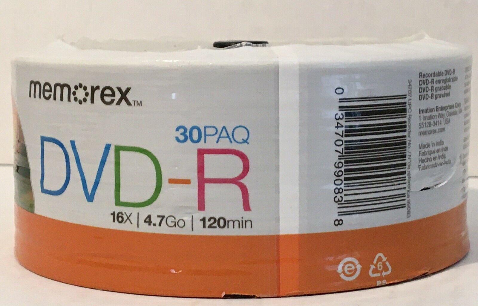 120 PKS NEW, Memorex DVD-R - 120 x DVD-R - 4.7 GB 16x - spindle