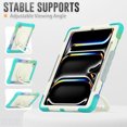 thumbnail image 5 of Case for iPad Pro 13 inch M4 2024/ M5 2025, 360 Rotating Stand Handle Pencil Holder Shoulder Strap Heavy Duty Shockproof Cover, Rainbow Blue, 5 of 7