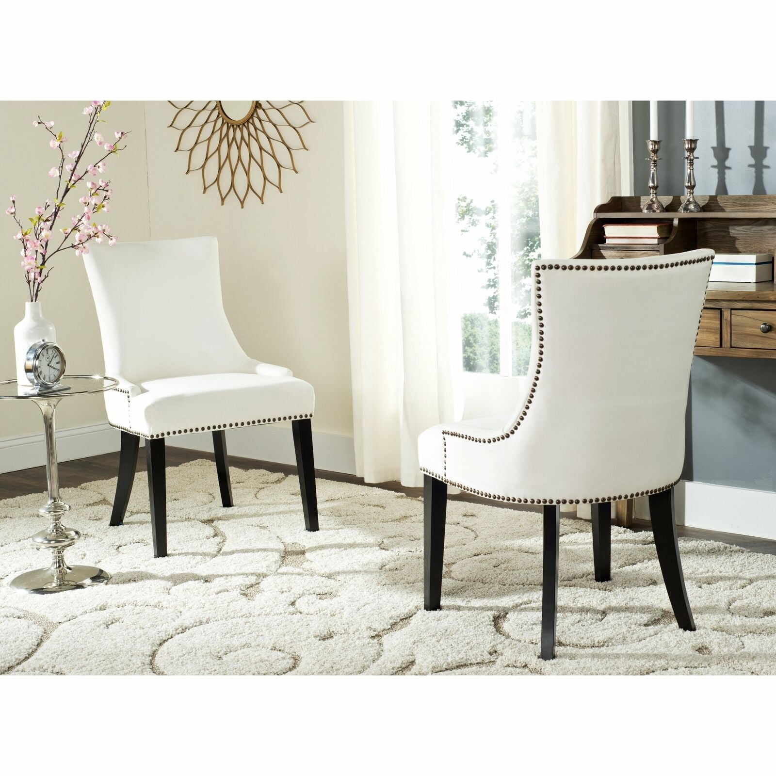 En Vogue Dining Lester White Dining Chairs (Set of 2) - 22" x 24.8" x